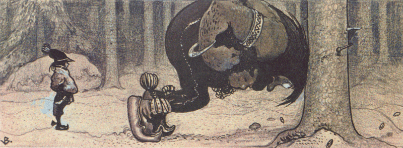 Illustration of the Swedish/Finnish folk take “Stalo and Kauras” by John Bauer