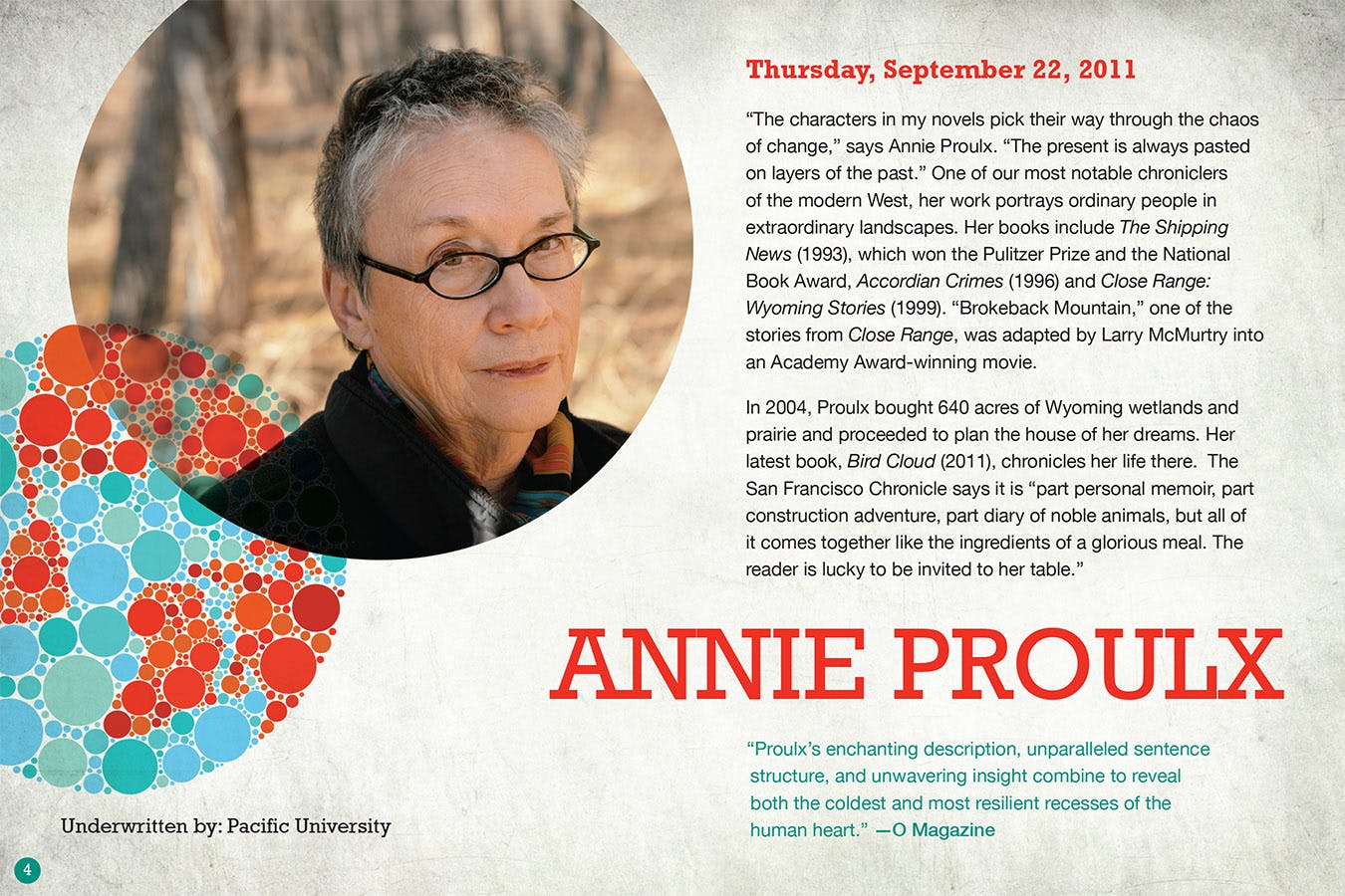 Image from Literary Arts; Annie Proulx