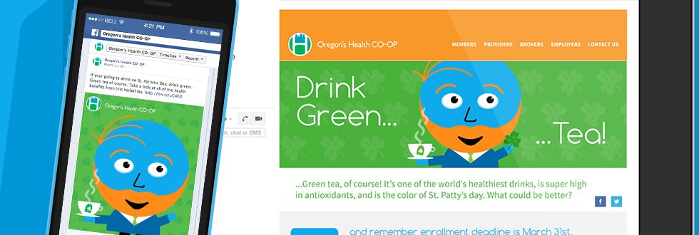 Image from Oregon's Health Co-Op Digital ad for St. Patty's day